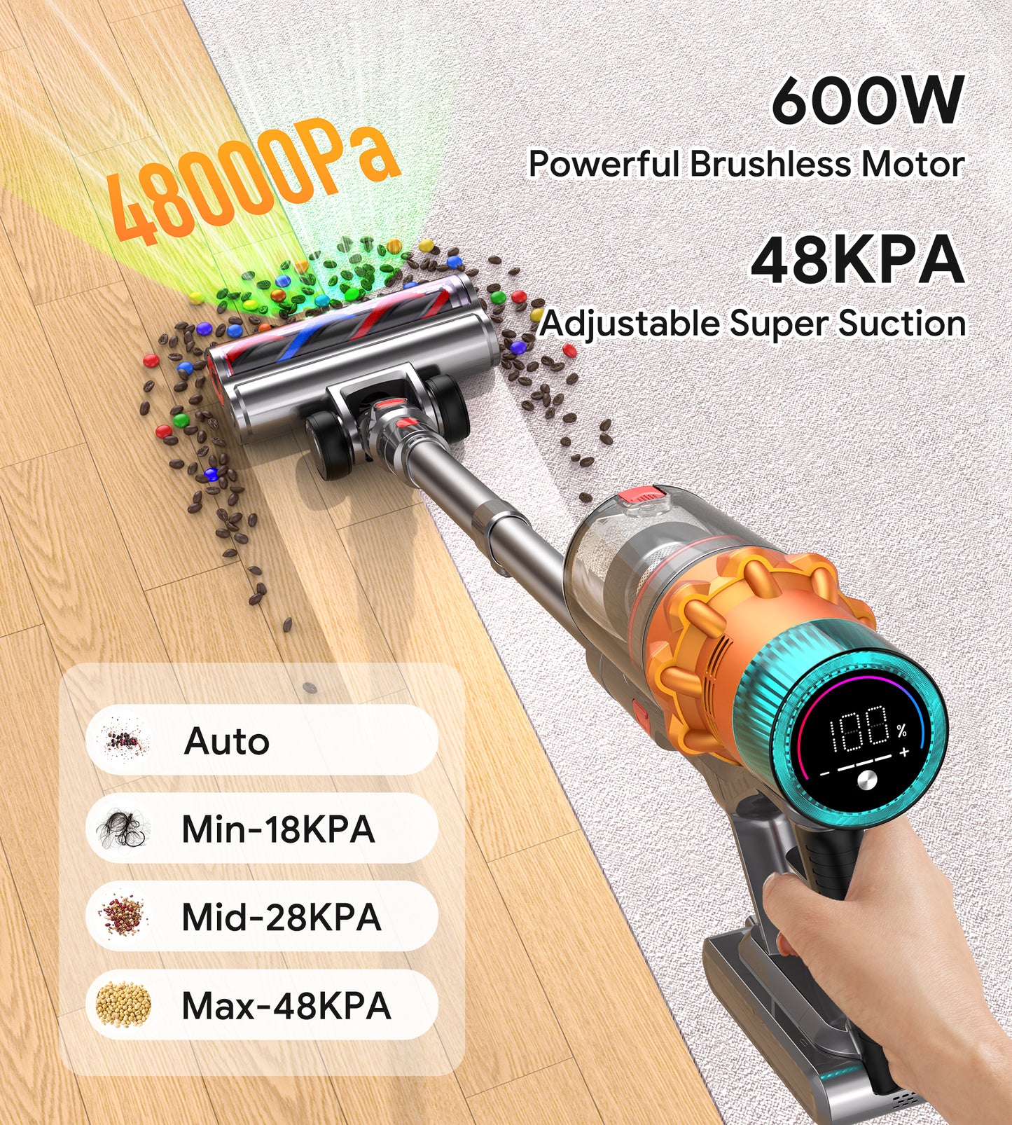 Rebanic S8 Cordless Vacuum Cleaner for Home
