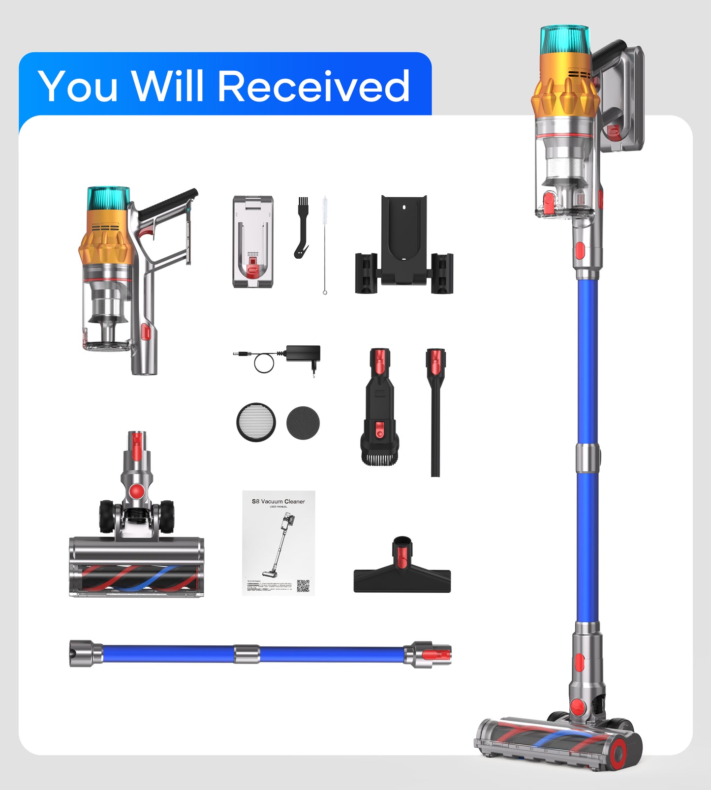 Rebanic S8  Cordless Vacuum Cleaner for Home